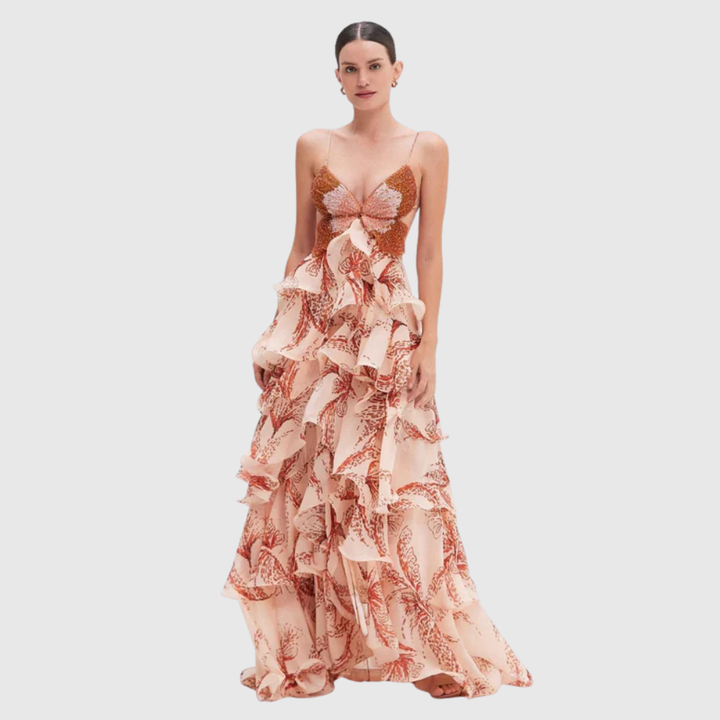 Amelia – Ruffle Boho Maxi Dress