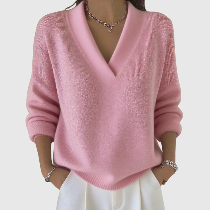 Faye | Soft V-Neck Sweater in Relaxed Fit