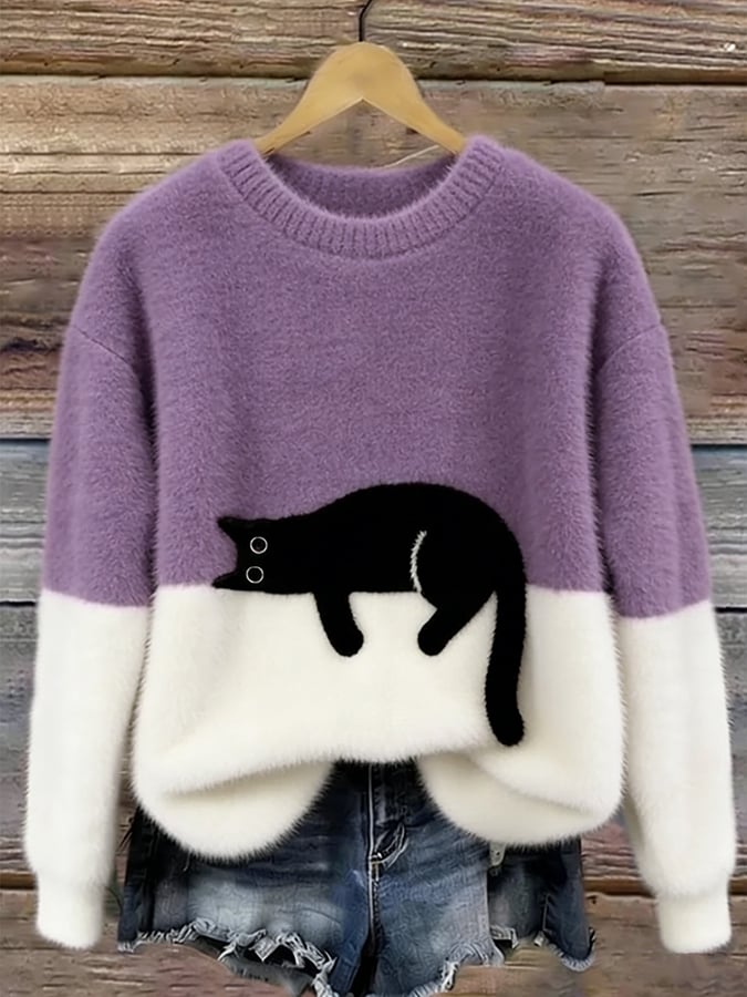Jane | Cat-Print Sweater