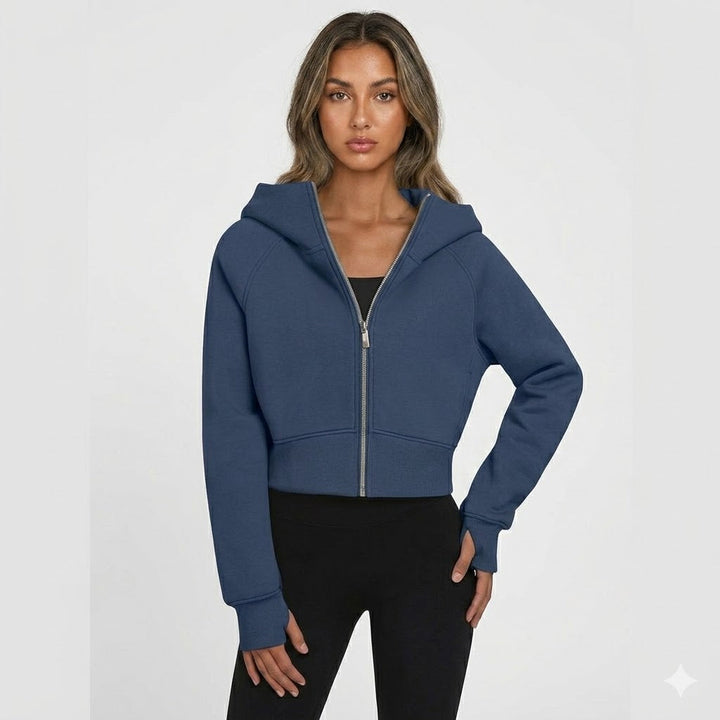 Jane | Sophie Laurent Cropped Zip-Up Hoodie