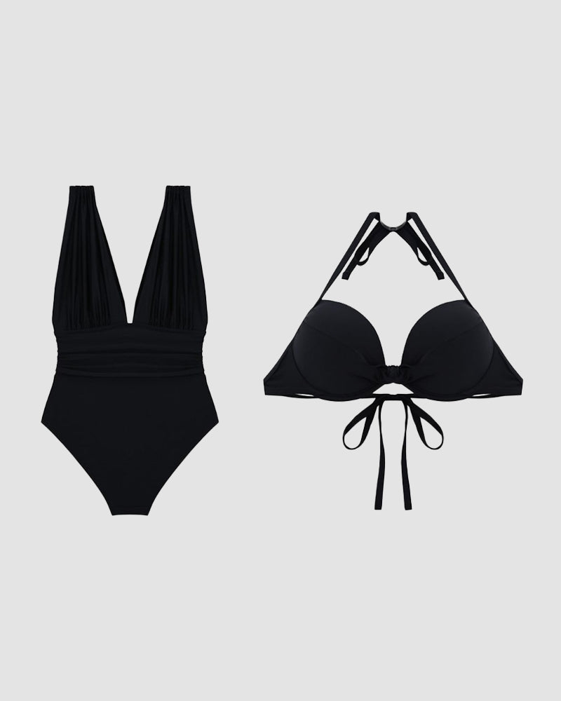 Luxe Shaping Swimsuit with Deep V-Neck