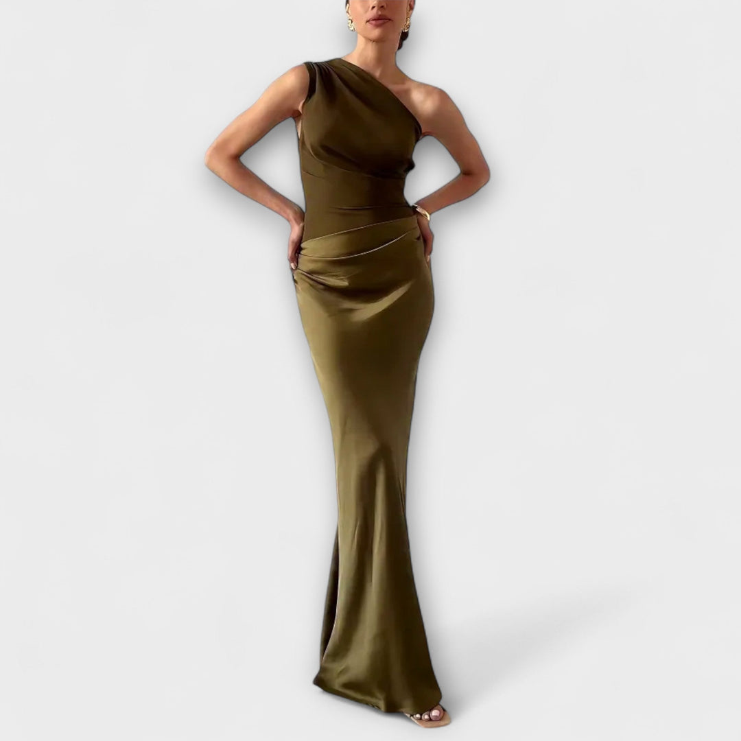 Elegant one-shoulder maxi dress