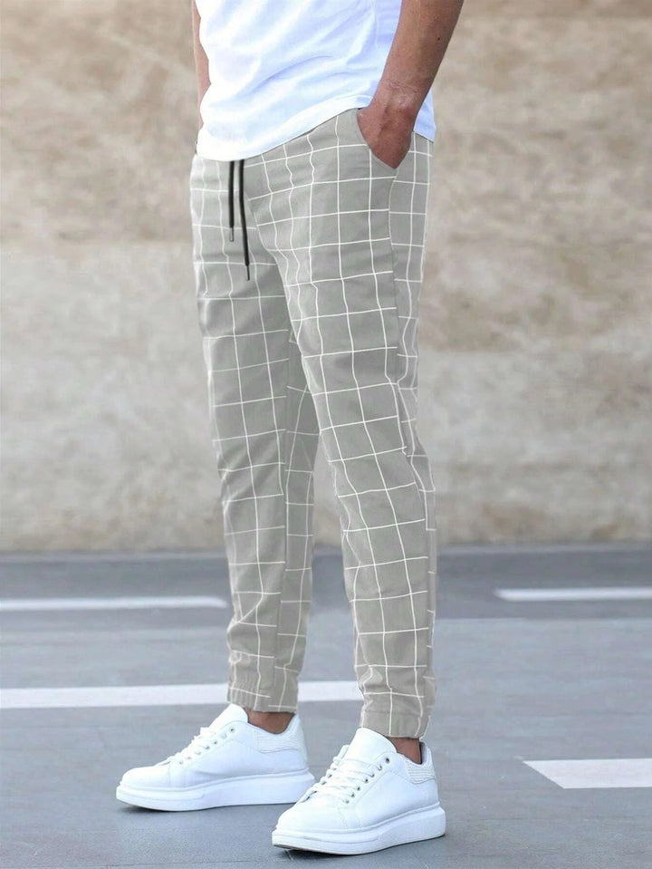 SVEA | Herren Jogginghose kariert – Gerade geschnitten, Casual Streetwear, Frühling Freizeit