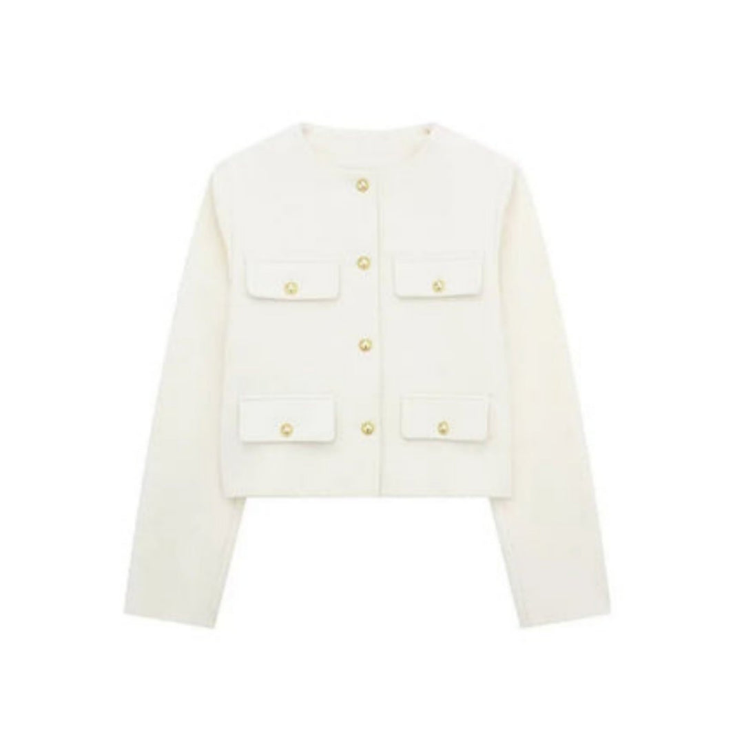 Jane | Sienna Lawson Cropped Jacket with Gold Buttons