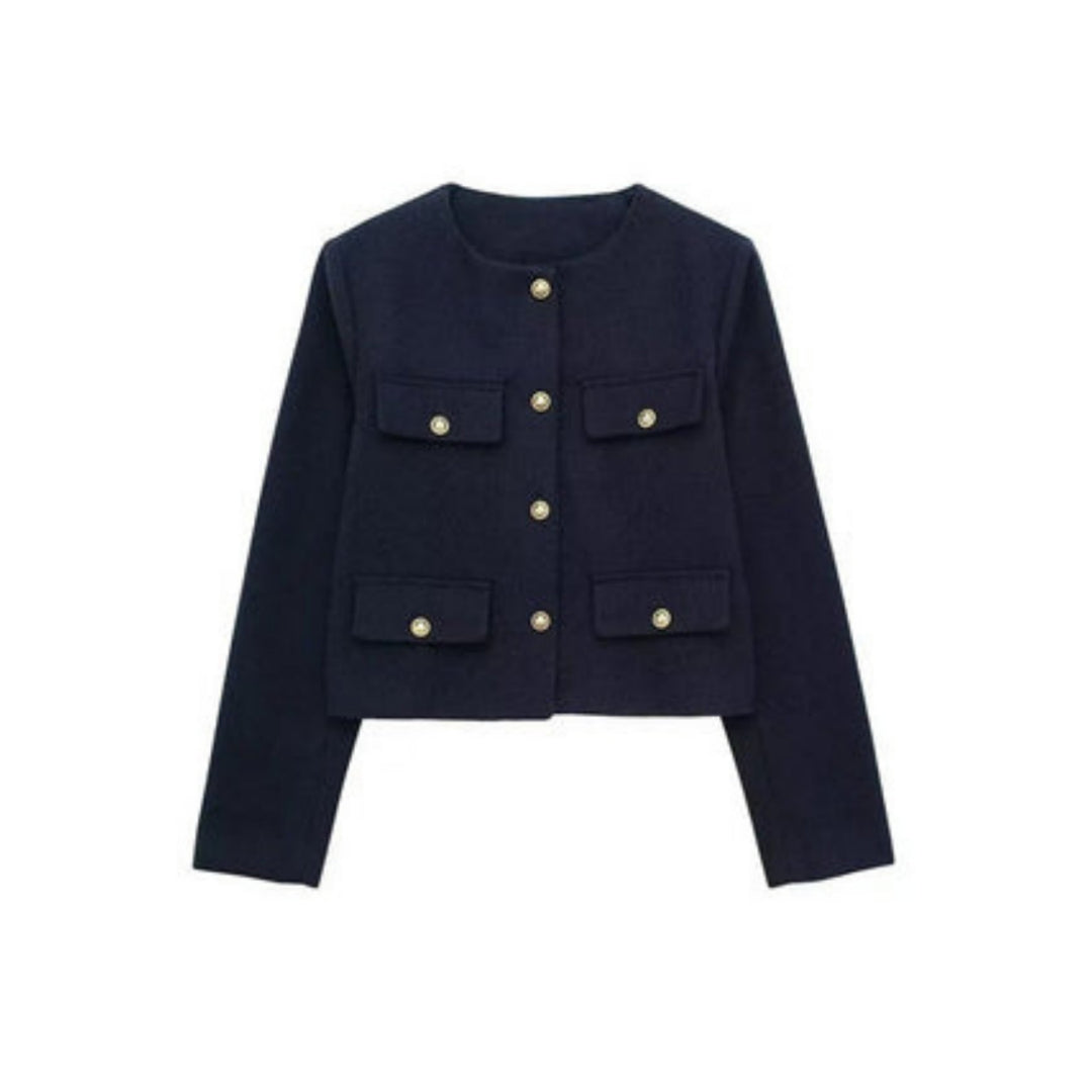 Jane | Sienna Lawson Cropped Jacket with Gold Buttons