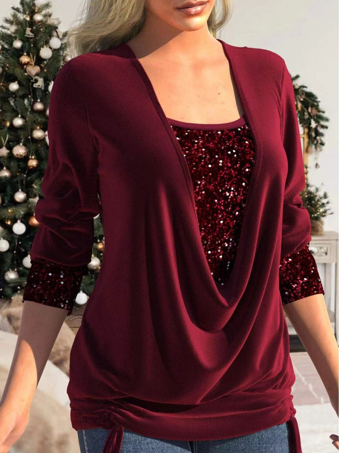SVEA | Flaire Top aus Glitzerpailletten