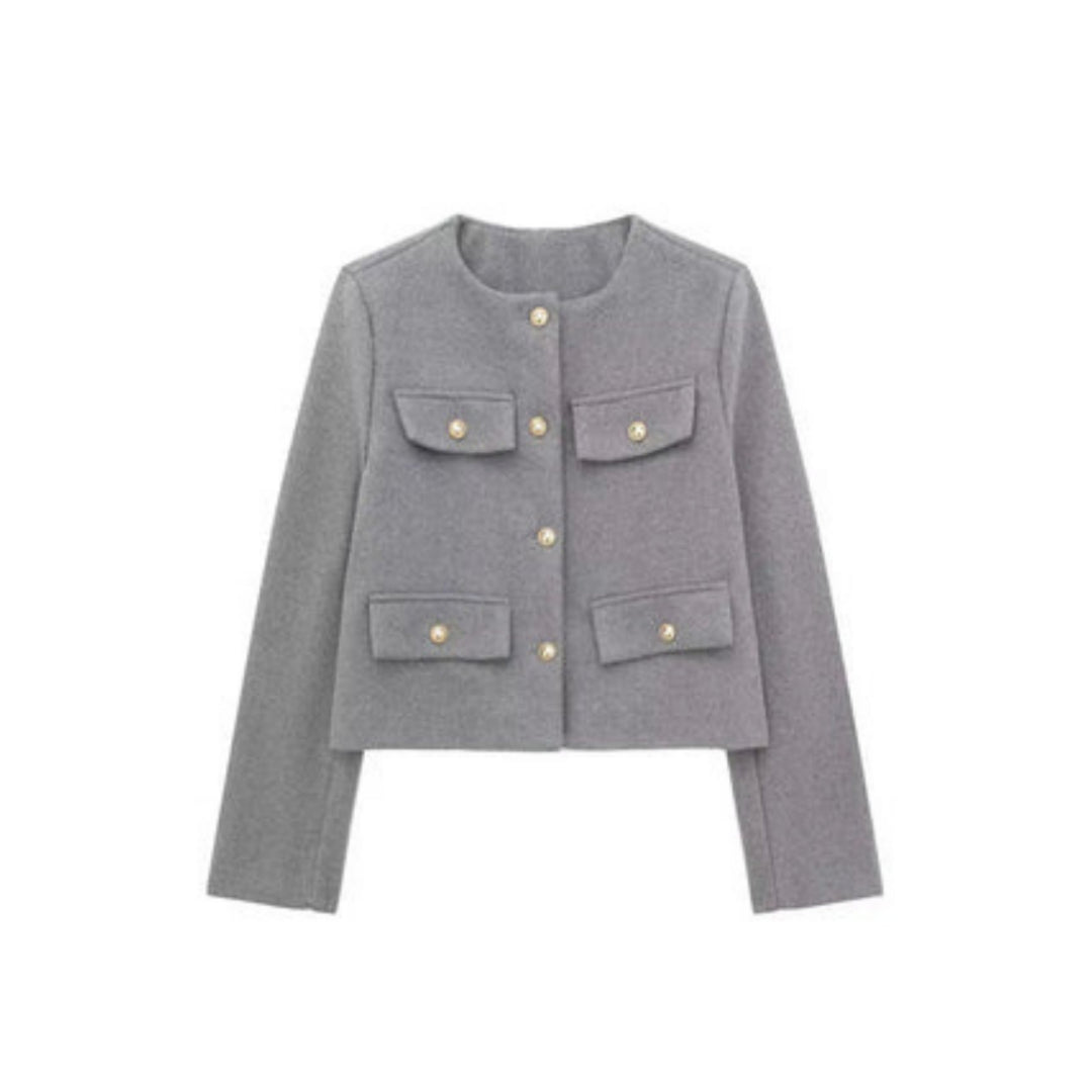 Jane | Sienna Lawson Cropped Jacket with Gold Buttons