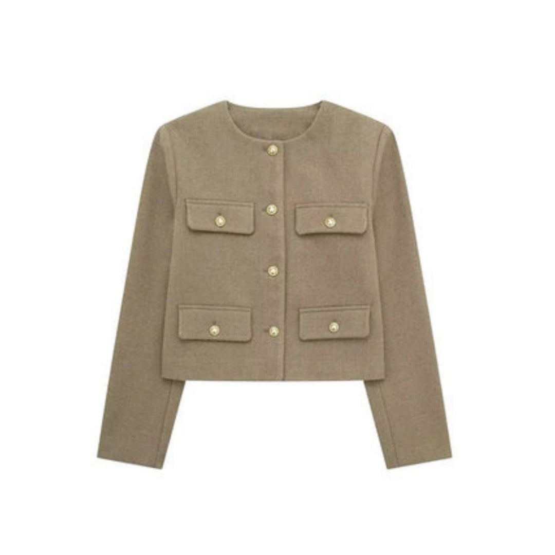 Jane | Sienna Lawson Cropped Jacket with Gold Buttons