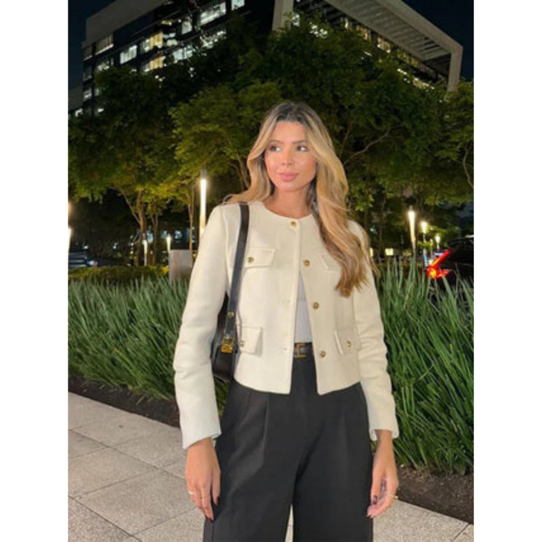 Jane | Sienna Lawson Cropped Jacket with Gold Buttons