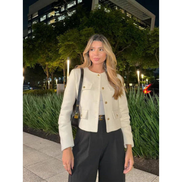 Jane | Sienna Lawson Cropped Jacket with Gold Buttons