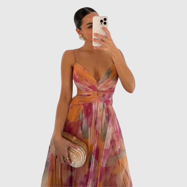 Alexa - Enchanting Floral Print Maxi Dress