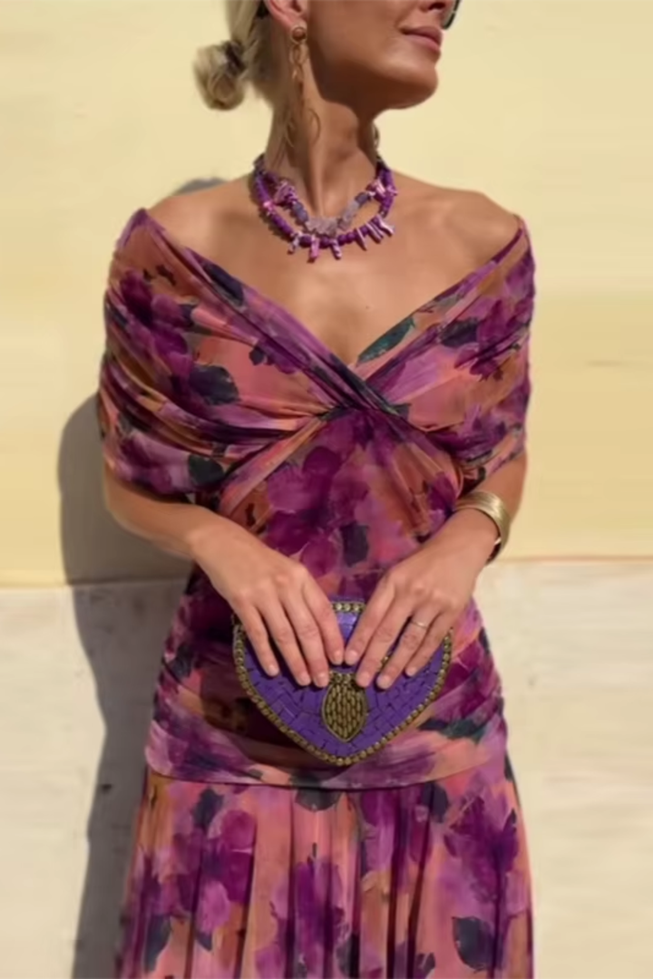 SVEA | Elegantes Maxikleid für festliche Anlässe mit V-Ausschnitt