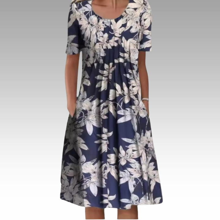 SVEA | Elegantes Kleid mit Blumenmuster und Bauchabdeckung