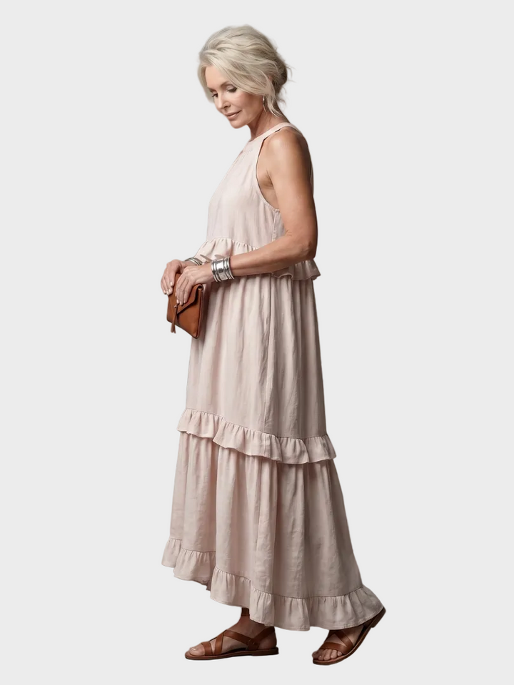 Katia - Maxi Dress with Halter Neck and Ruffles