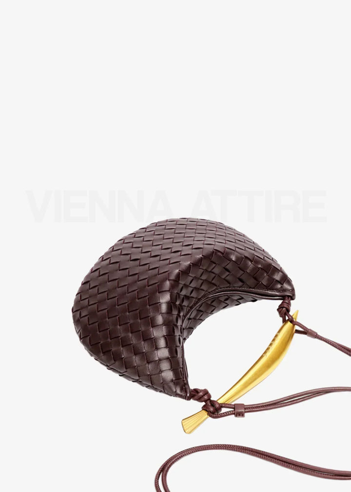 Jane | Gewebte Tasche mit Goldgriff