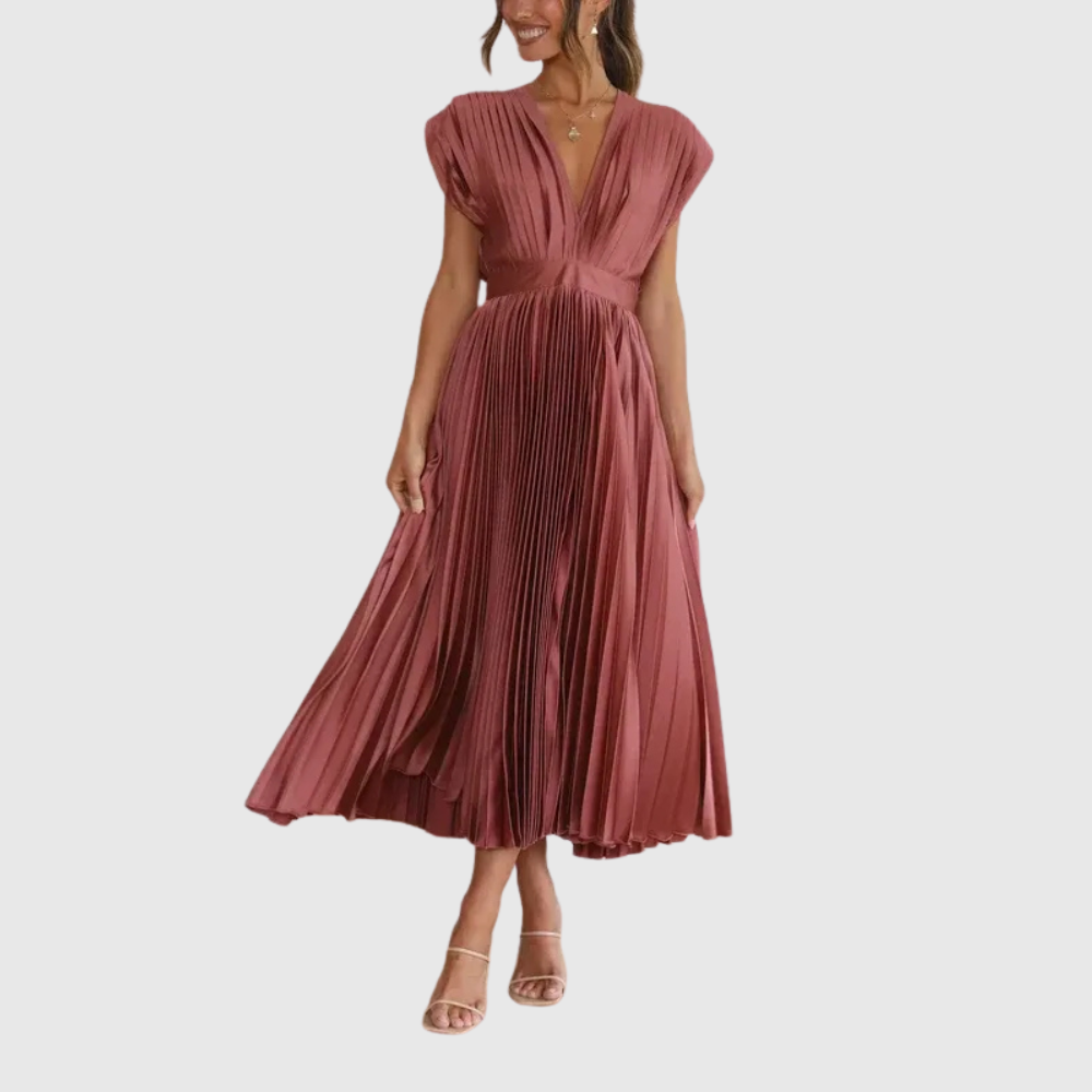 Isla – Elegant Pleated Maxi Dress