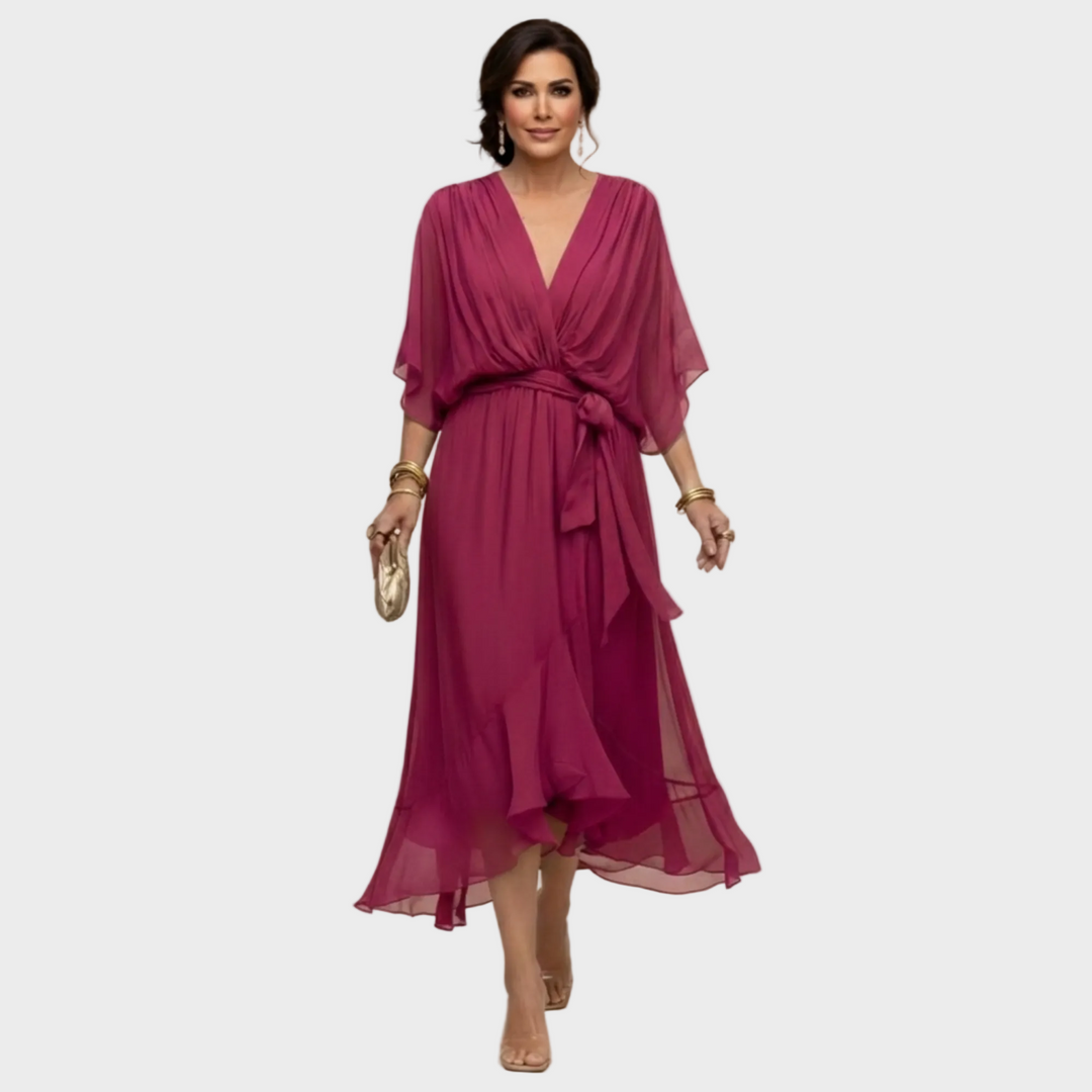 Monica Chiffon - Dress with a V-neck