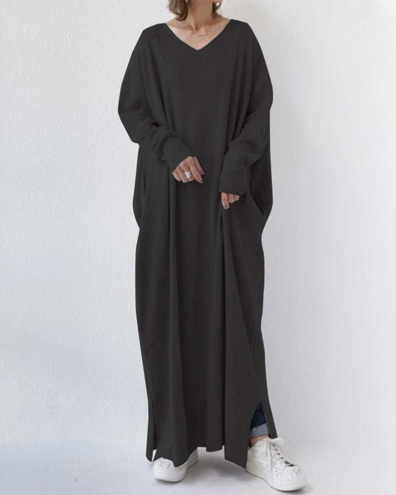 SVEA | Modisches Kleid mit langen Ärmeln und V-Ausschnitt