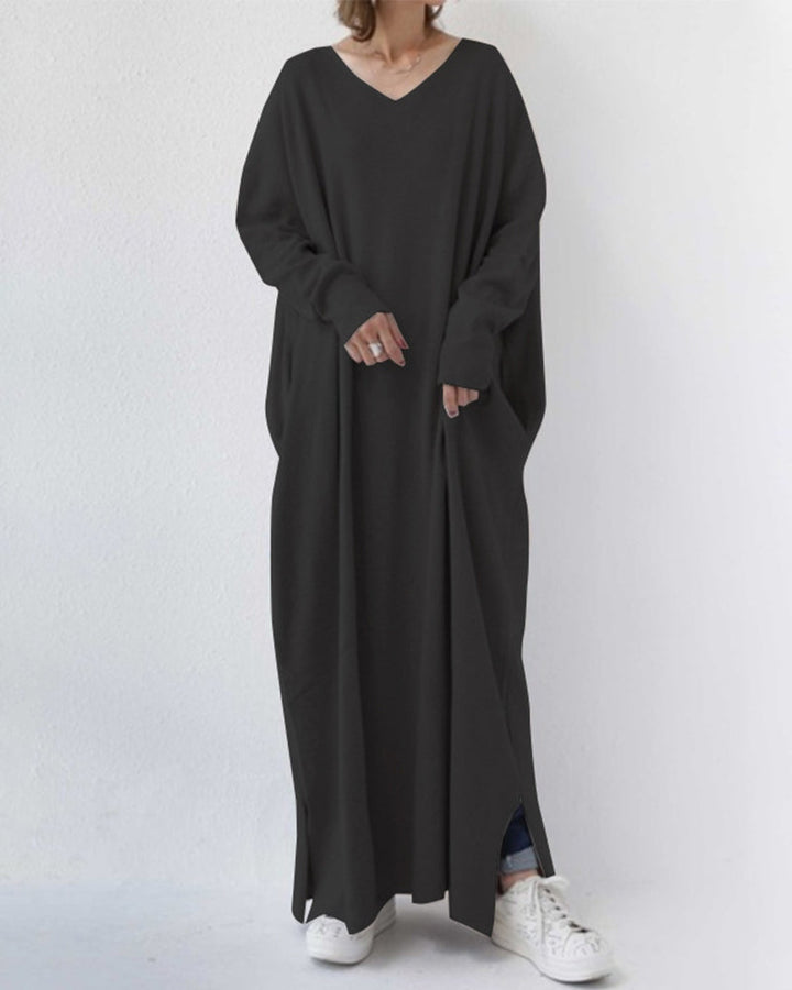 SVEA | Modisches Kleid mit langen Ärmeln und V-Ausschnitt