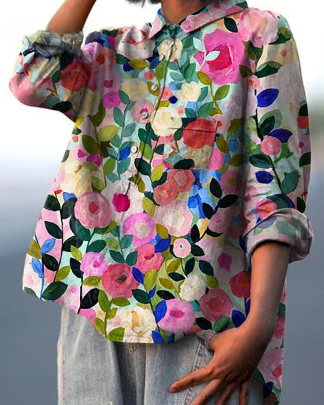 SVEA | Florale Französische Vintage-Bluse