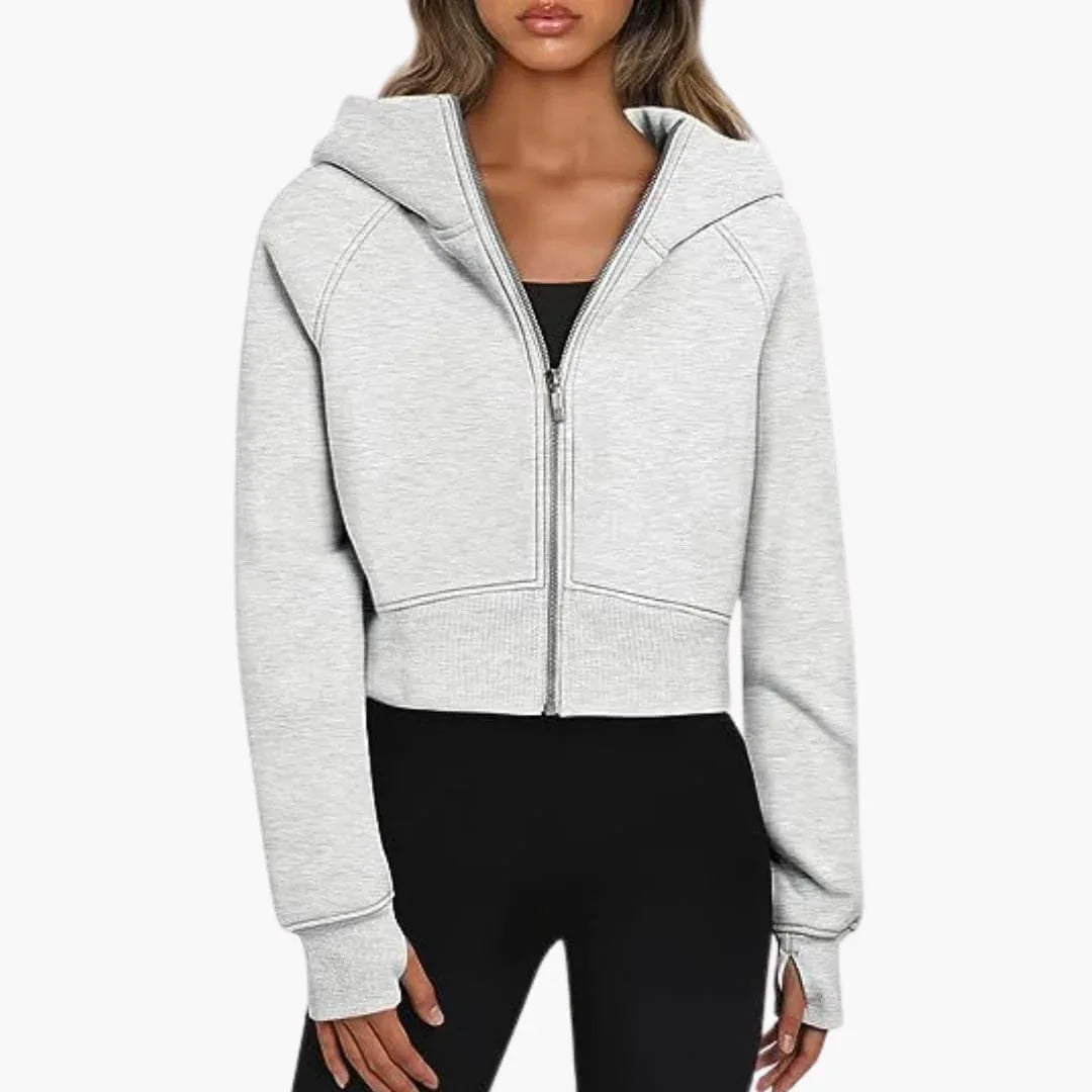 Jane | Sophie Laurent Cropped Zip-Up Hoodie