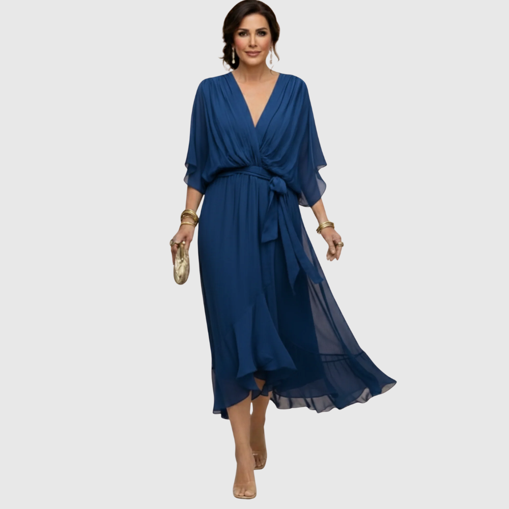 Tilly - Elegant V-Neck Chiffon Dress