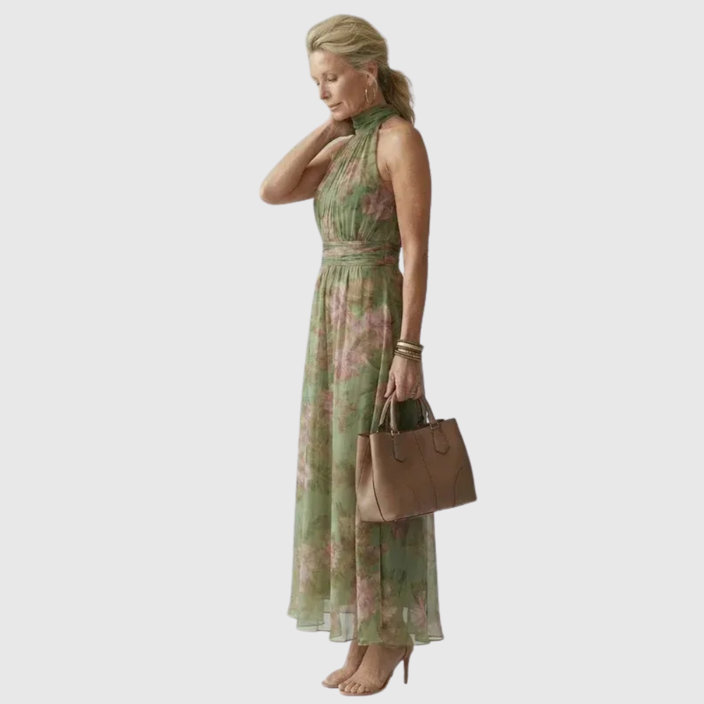Laelia - Elegant Floral Halter Dress