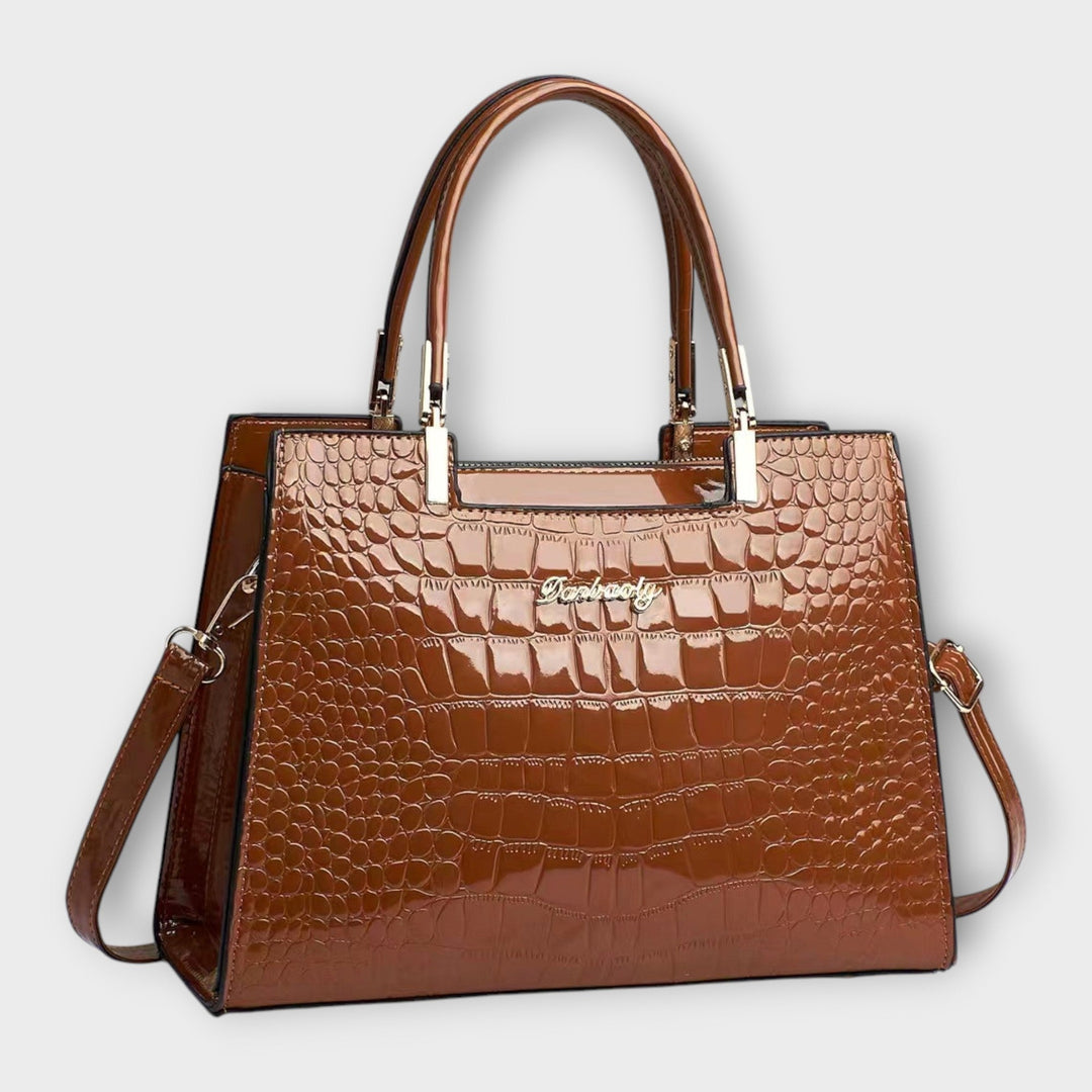 Jane | Glossy Crocodile-Embossed Bag