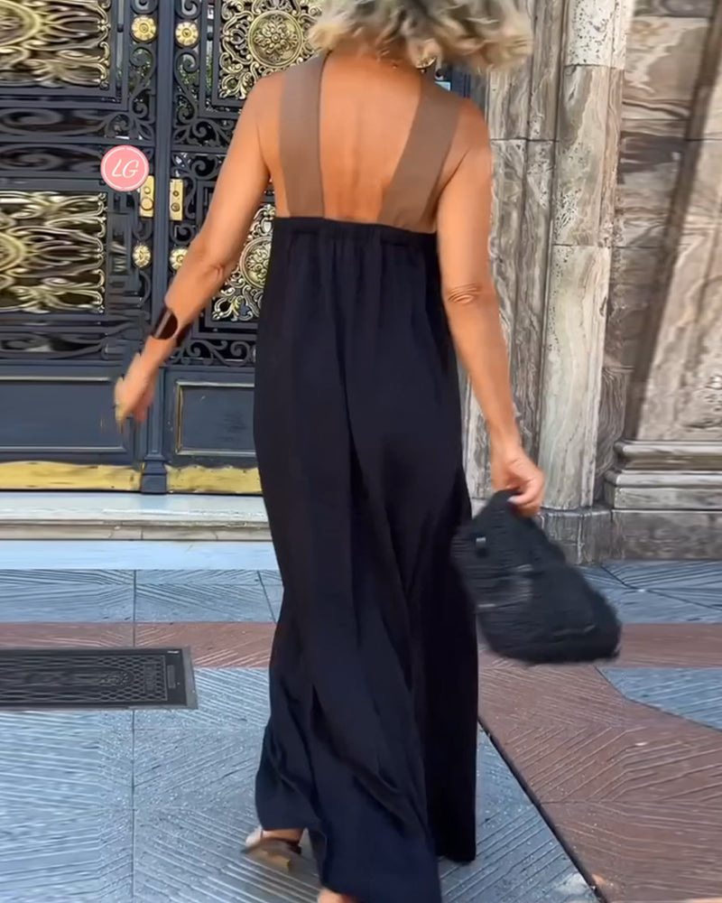 SVEA | Elegantes Kleid mit Kontrastfarbe
