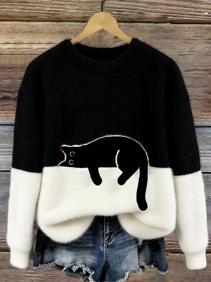 Jane | Cat-Print Sweater