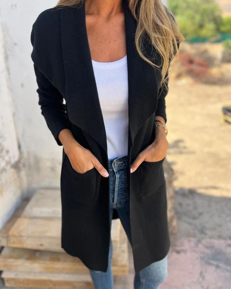 SVEA | Eigona Lässige Revers-Cardigan-Jacke