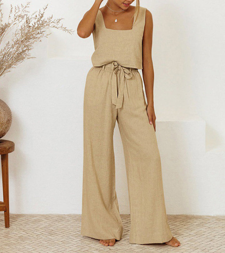 Megan - Minimalistisches Ensemble Top und Schlaghose