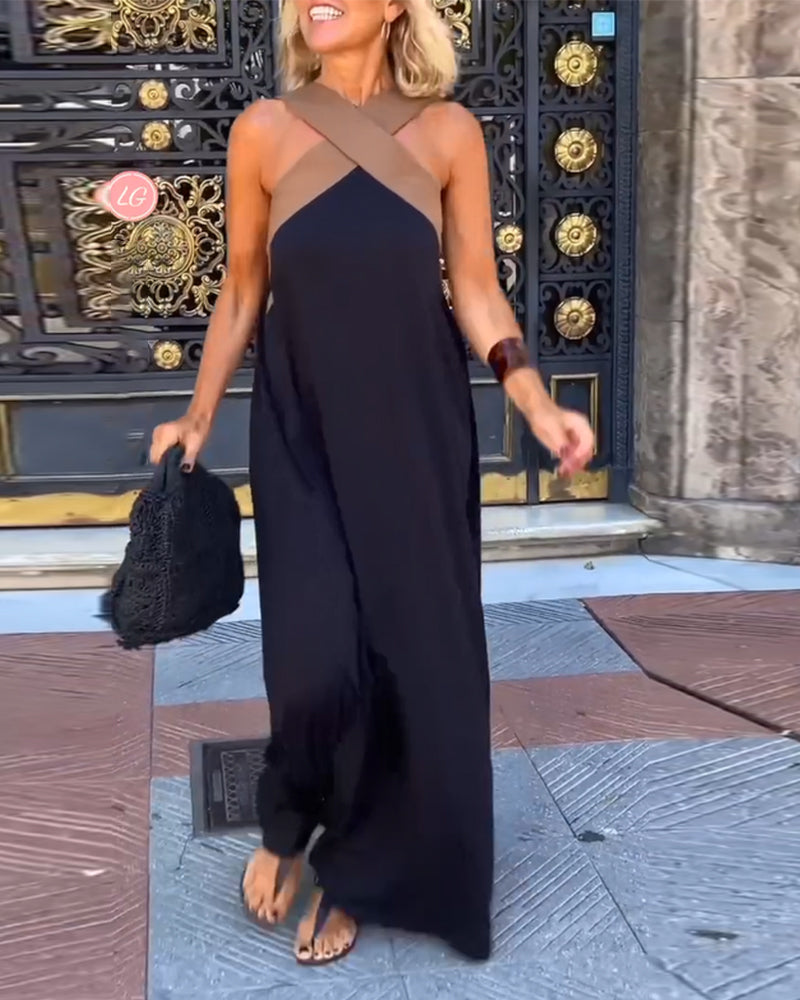 SVEA | Elegantes Kleid mit Kontrastfarbe
