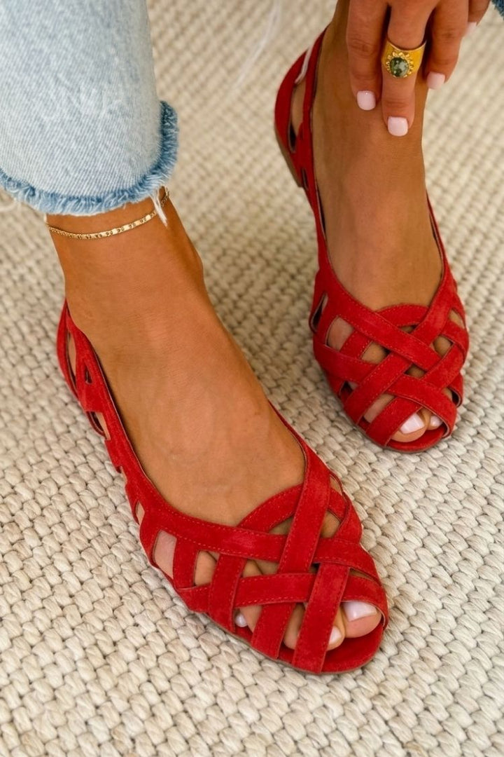 SVEA | Lena Geflochtene Sandalen mit Spitze