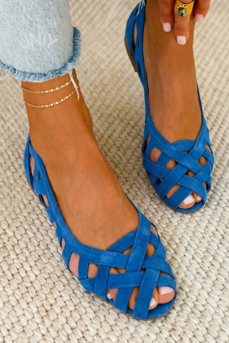 SVEA | Lena Geflochtene Sandalen mit Spitze