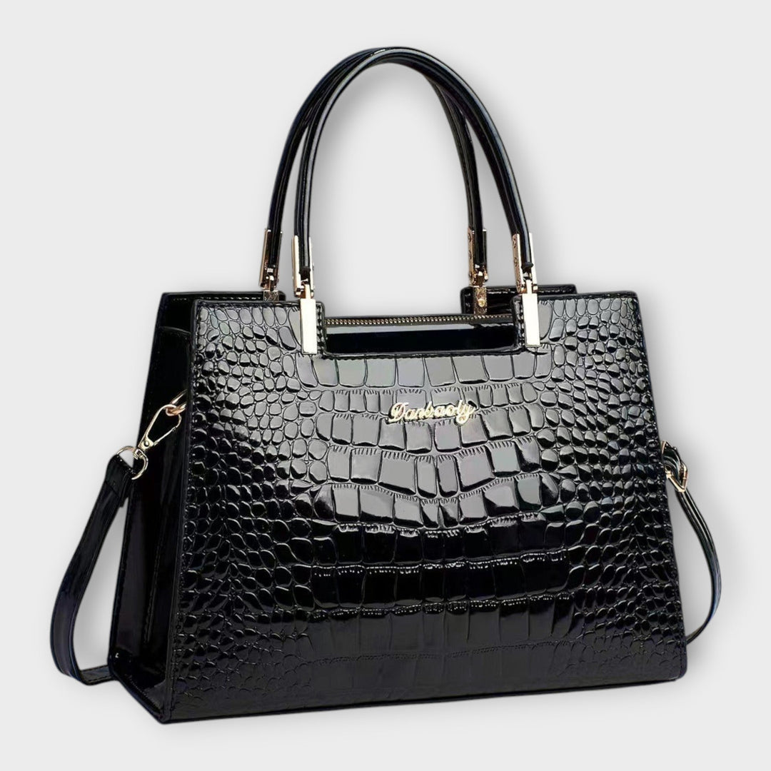 SVEA | Olivia Glänzende Handtasche mit Krokodilprägung