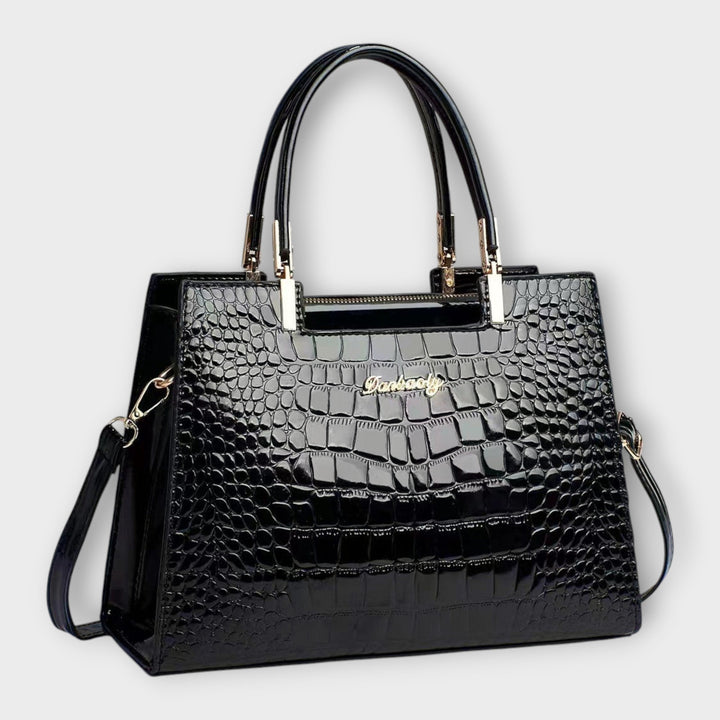 SVEA | Olivia Glänzende Handtasche mit Krokodilprägung