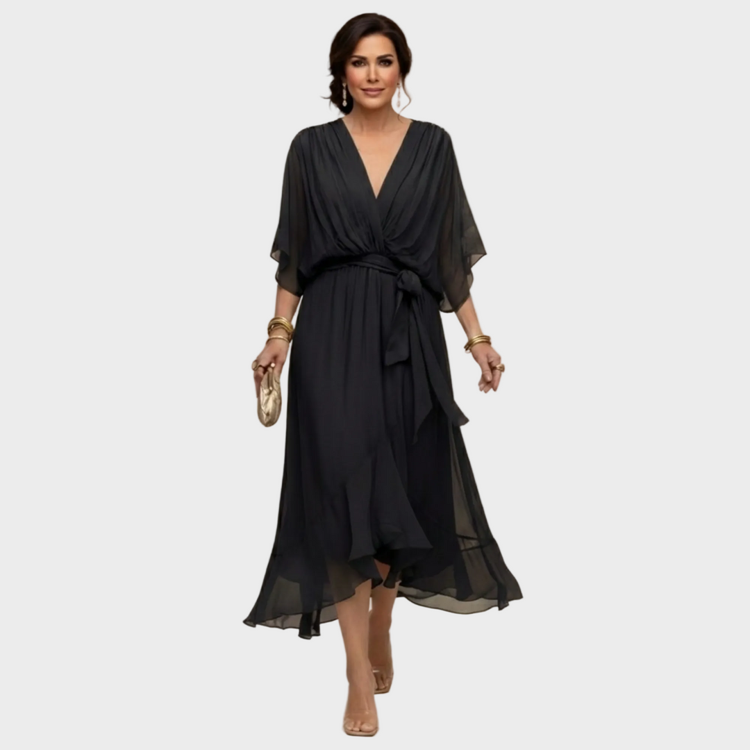 Monica Chiffon - Dress with a V-neck