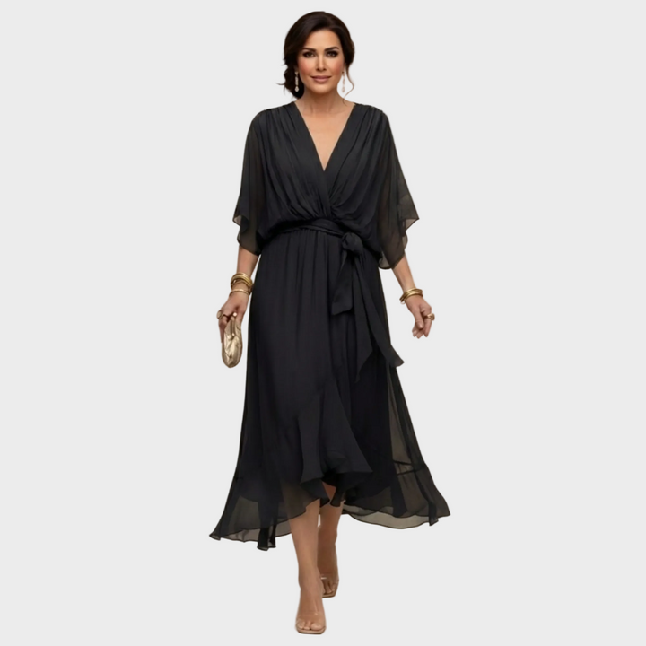 Monica Chiffon - Dress with a V-neck
