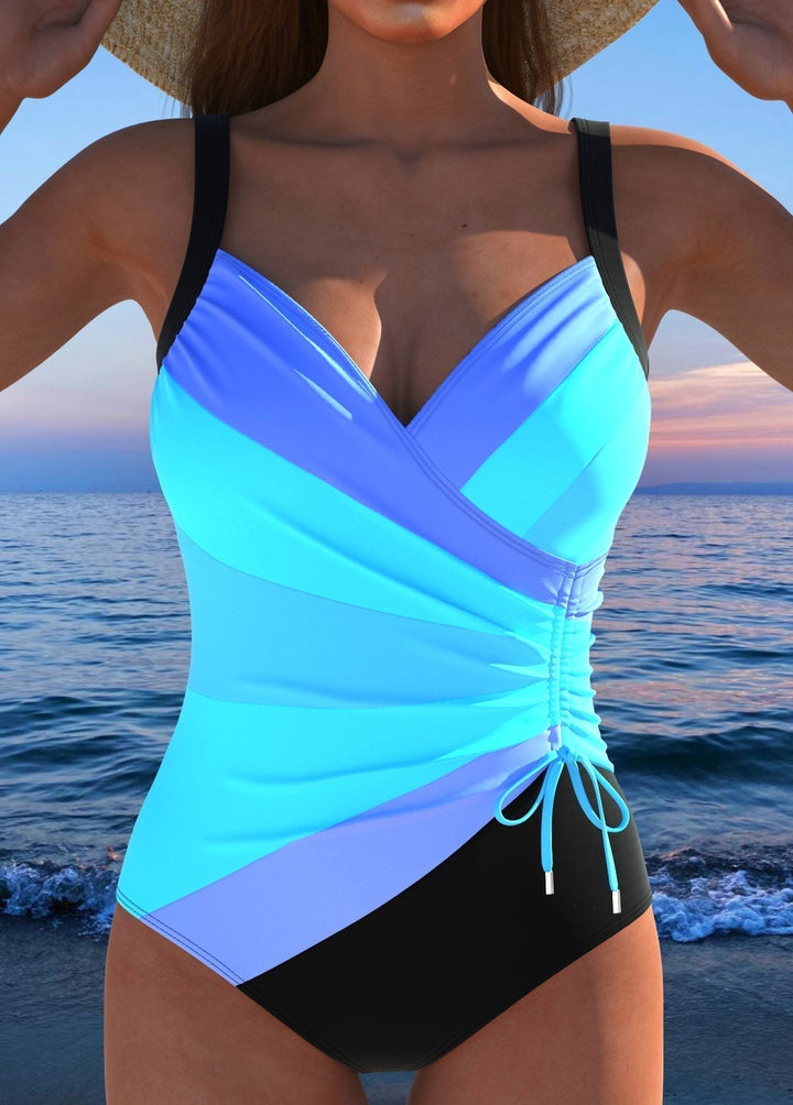 Luxurious Wrap Swimsuit with Colourful Print