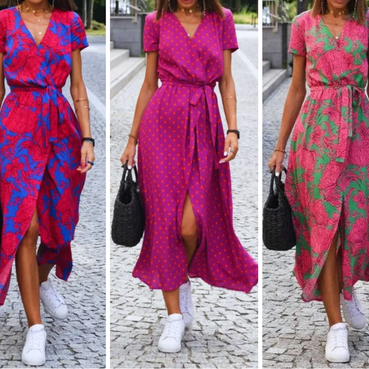 SVEA | Elegantes Kleid mit V-Ausschnitt und figurbetonter Passform