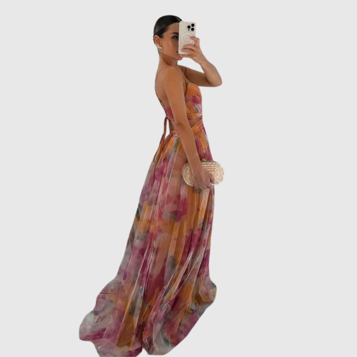 Alexa - Enchanting Floral Print Maxi Dress