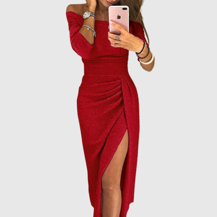 SVEA | Schickes Maxikleid mit Neckholder und Eleganter, Fließender Passform