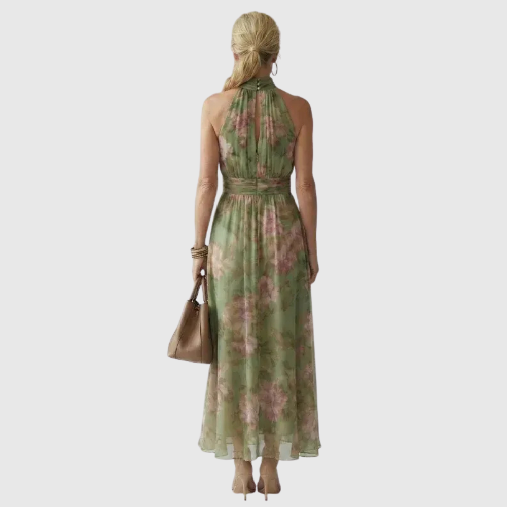 Laelia - Elegant Floral Halter Dress