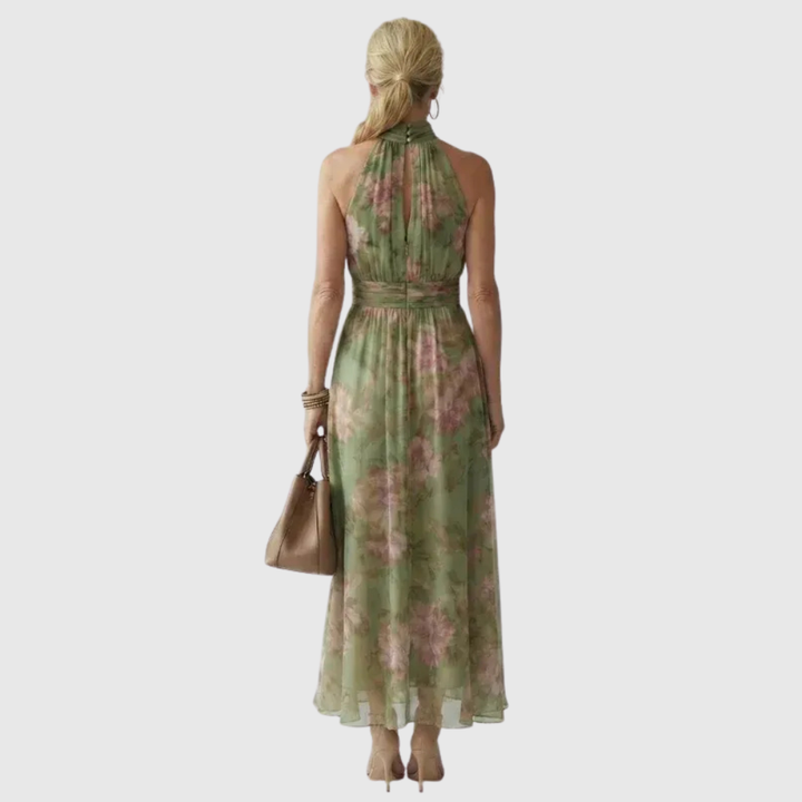 Laelia - Elegant Floral Halter Dress