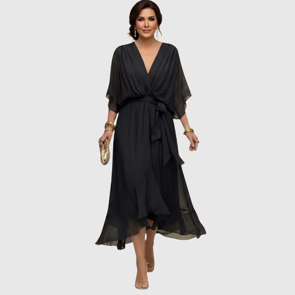 Tilly - Elegant V-Neck Chiffon Dress