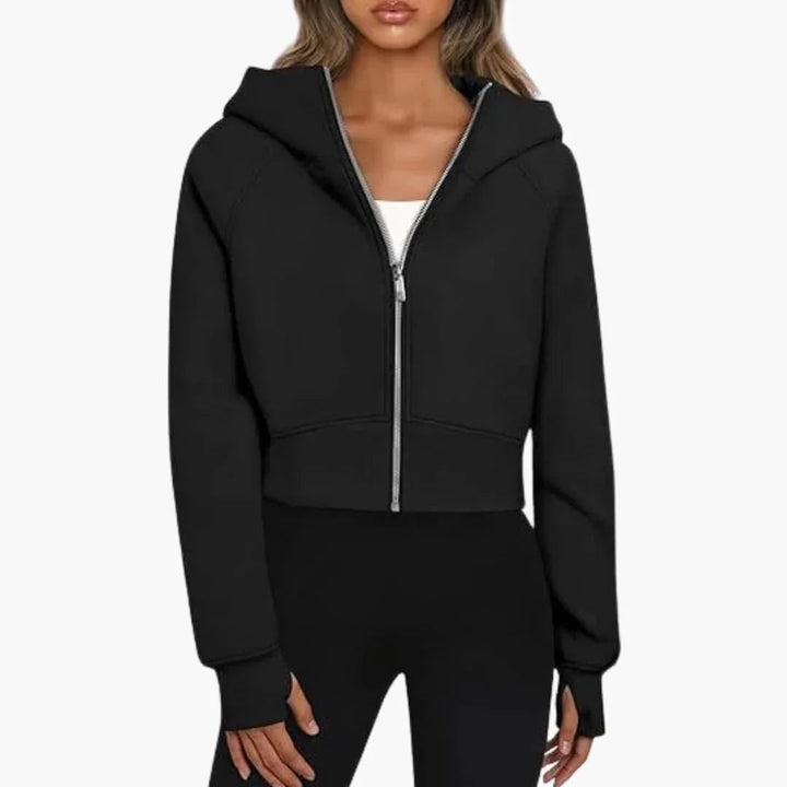 Jane | Sophie Laurent Cropped Zip-Up Hoodie