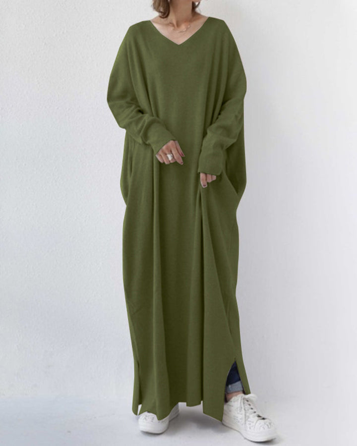 SVEA | Modisches Kleid mit langen Ärmeln und V-Ausschnitt