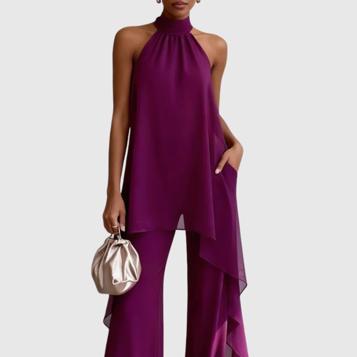 Violet – Elegant Halter Two-Piece Set
