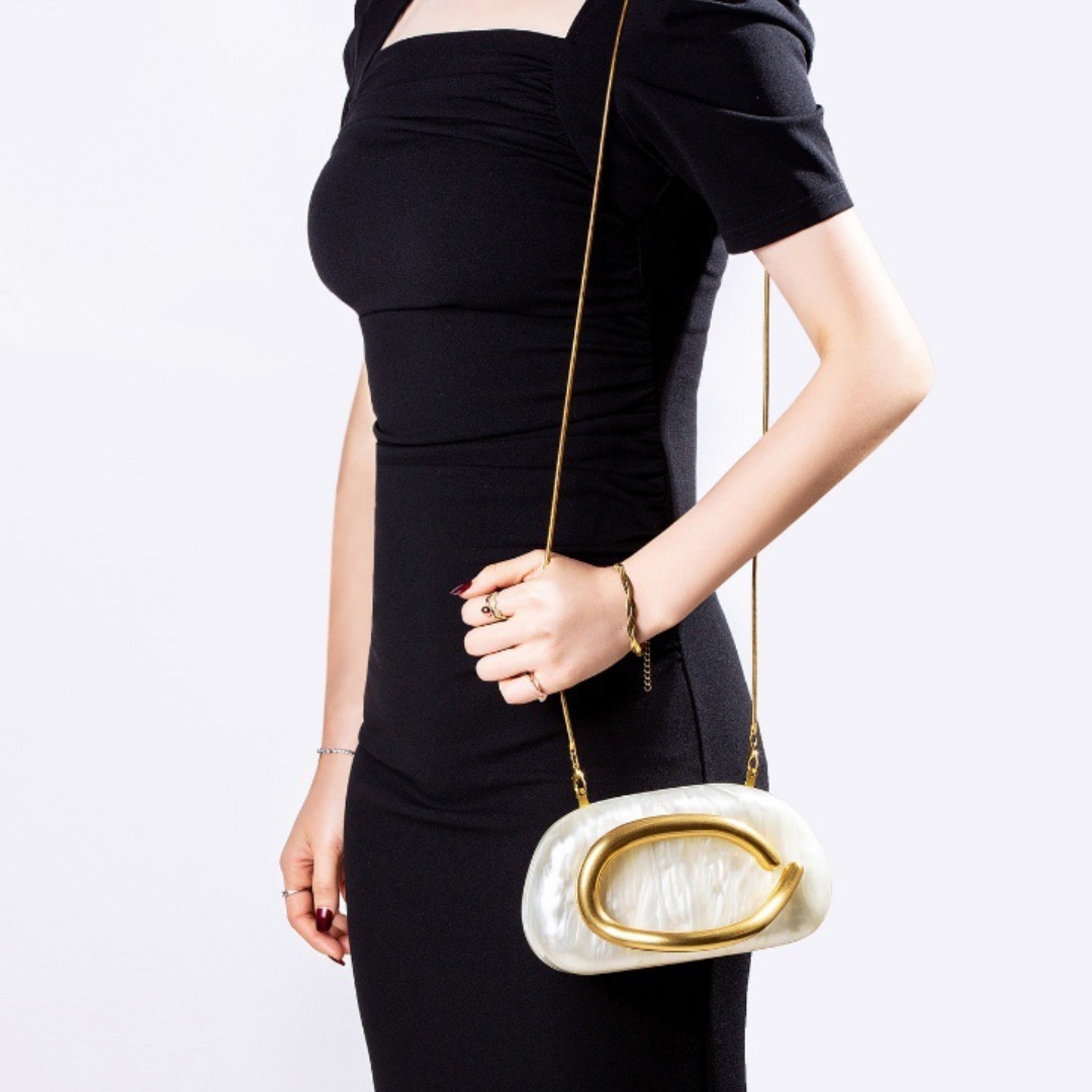SVEA | Evening Handbag with Pearl Finish